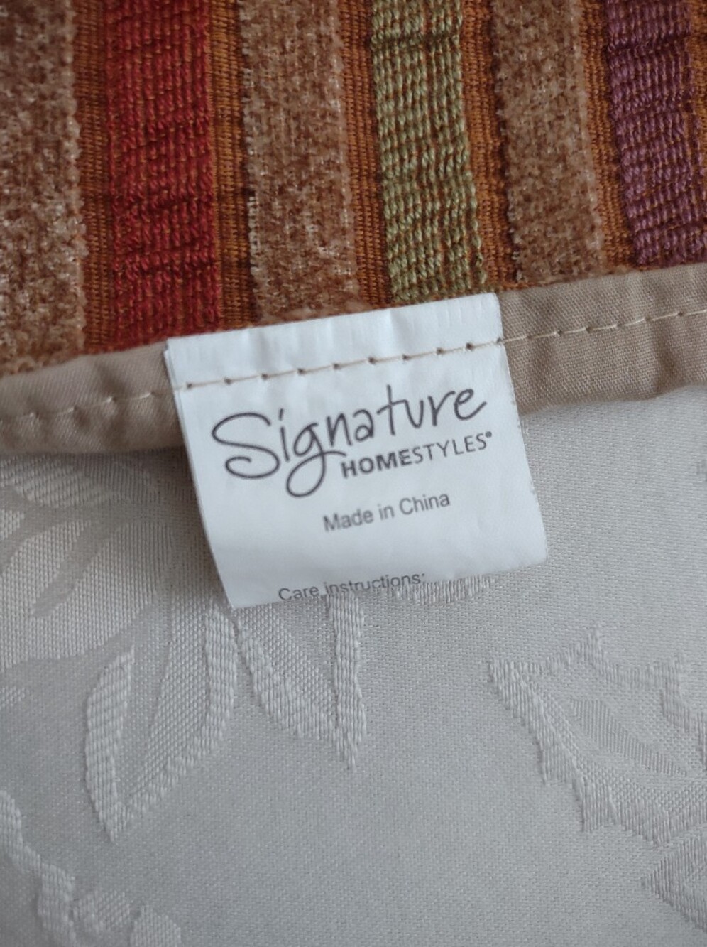 Table Runner Chenille Striped Multi Color - Picture 2 of 7